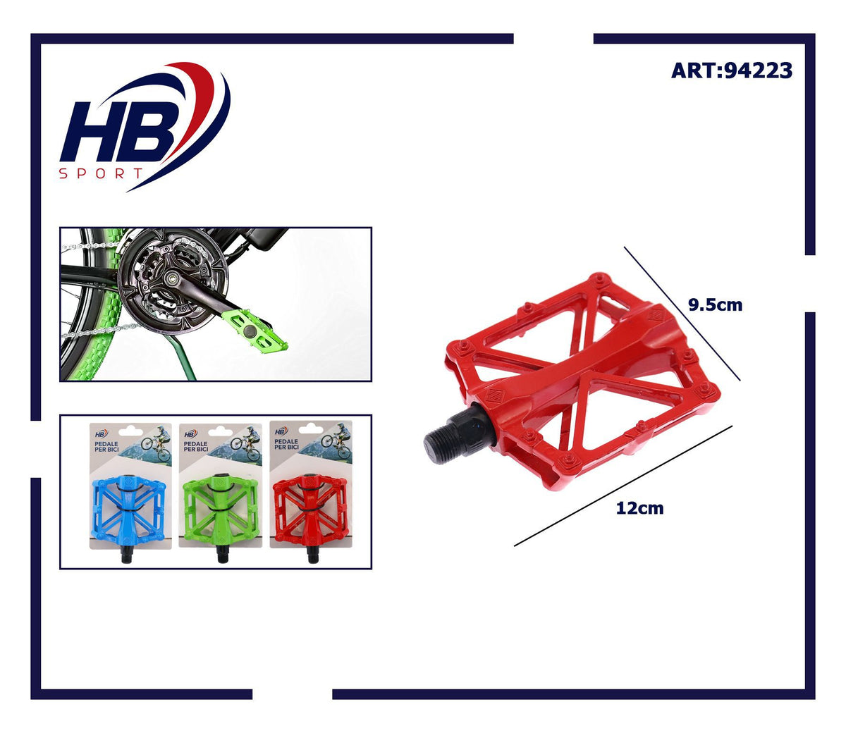 Pedale per bicicletta colorato, 12 × 9,5 cm