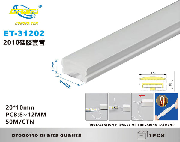 Guaina in silicone per striscia luminosa