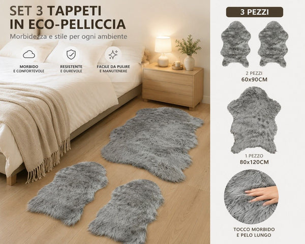 Tappeto Pelliccia 60X90(2PZ)80X120