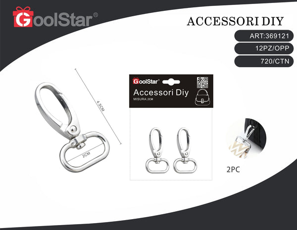 Moschettoni ovali girevoli GoolStar 4,5 cm, 2 pezzi