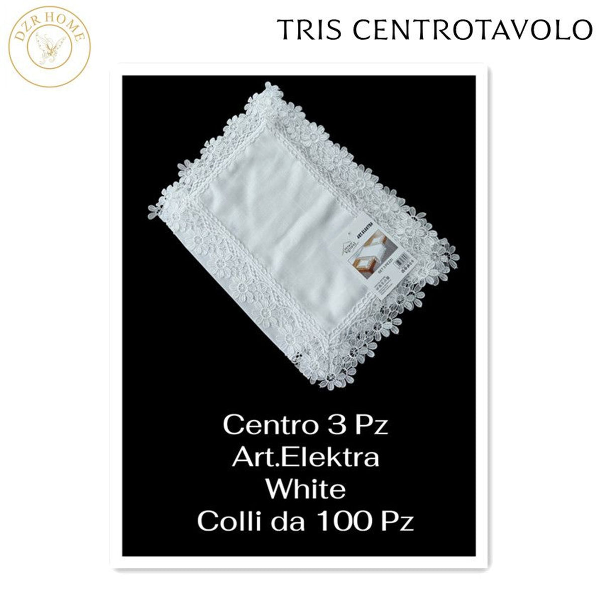TRIS CENTROTAVOLO ELEKTRA BIANCO