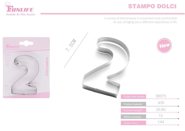 Stampo per biscotti a forma di numero 2
