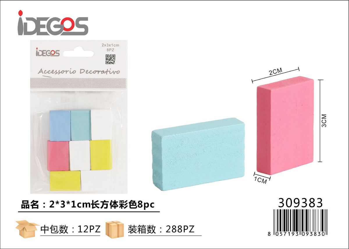 Blocchetti rettangolari in legno colorato