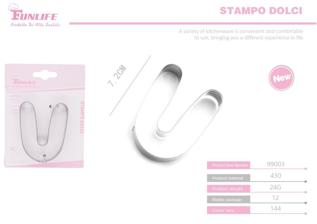 Stampo per biscotti a forma di lettera U