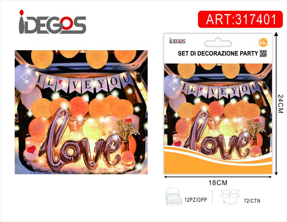 Kit di palloncini sorpresa per bagagliaio, Love oro rosa e arancione