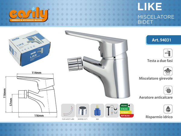 Miscelatore monocomando per bidet LIKE