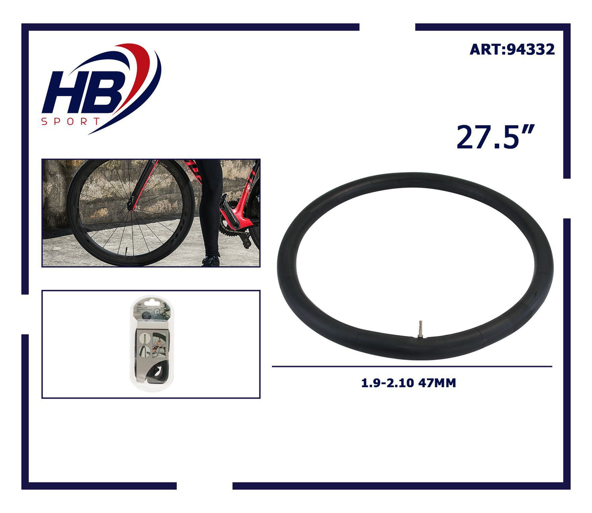 Camera d'aria per bicicletta da 27,5 o 29 pollici