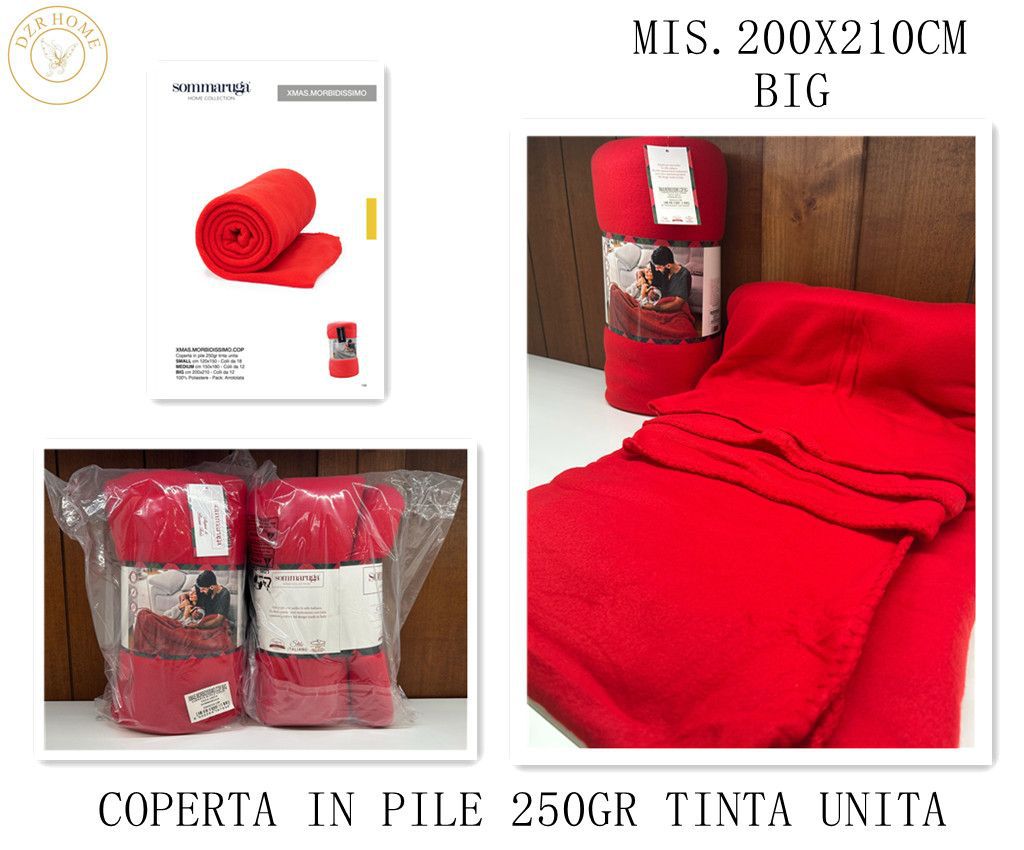 Plaid in pile SOMMARUGA tinta unita
