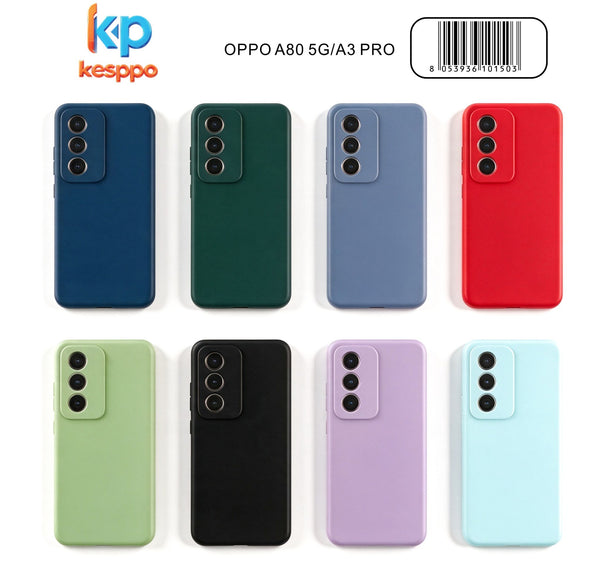 Custodia per OPPO A80 5G / A3 Pro – a tinta unita, in silicone, con aperture sagomate