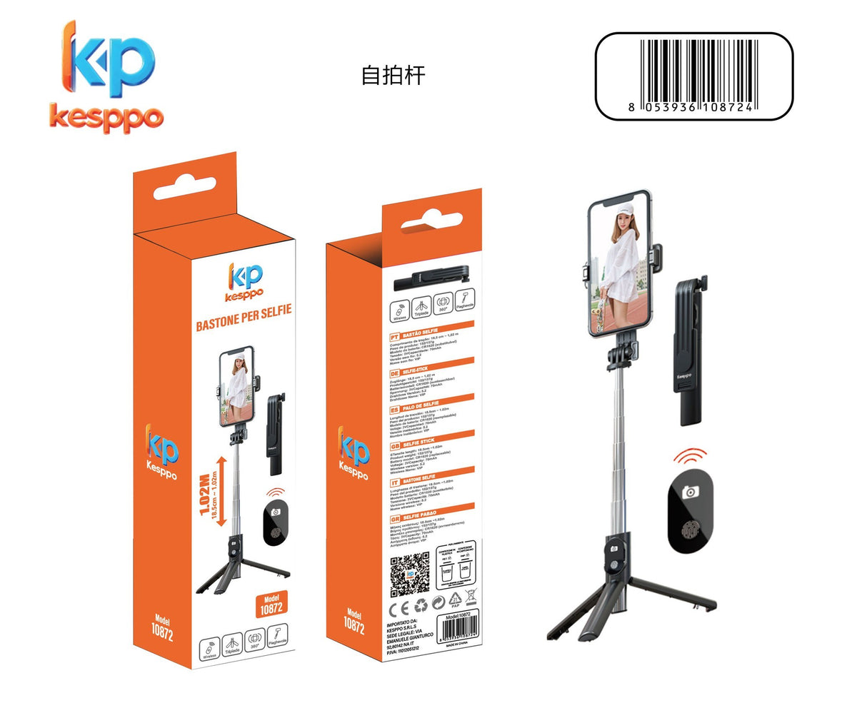 Bastone selfie con treppiede e telecomando
