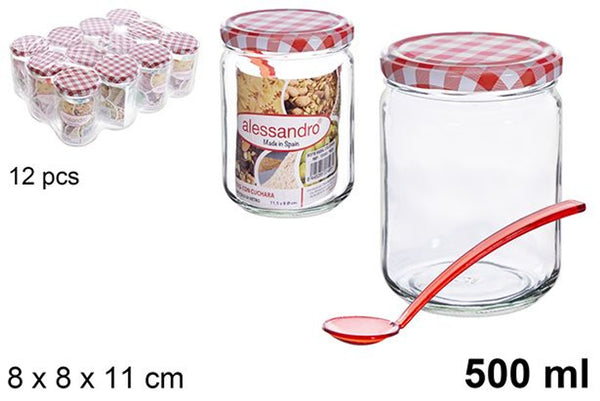 C.M BARATTOLO VETRO C/CUCCHIAIO 500ML