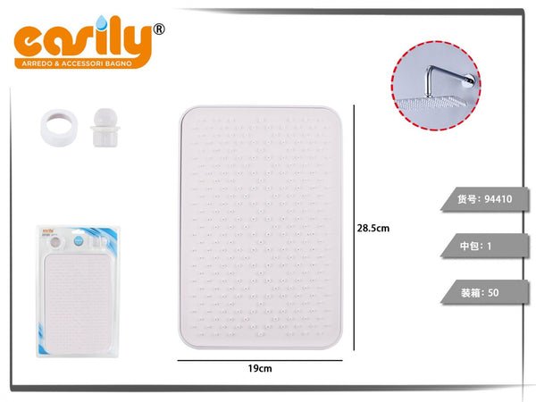 Soffione doccia rettangolare bianco 28,5 × 19 cm