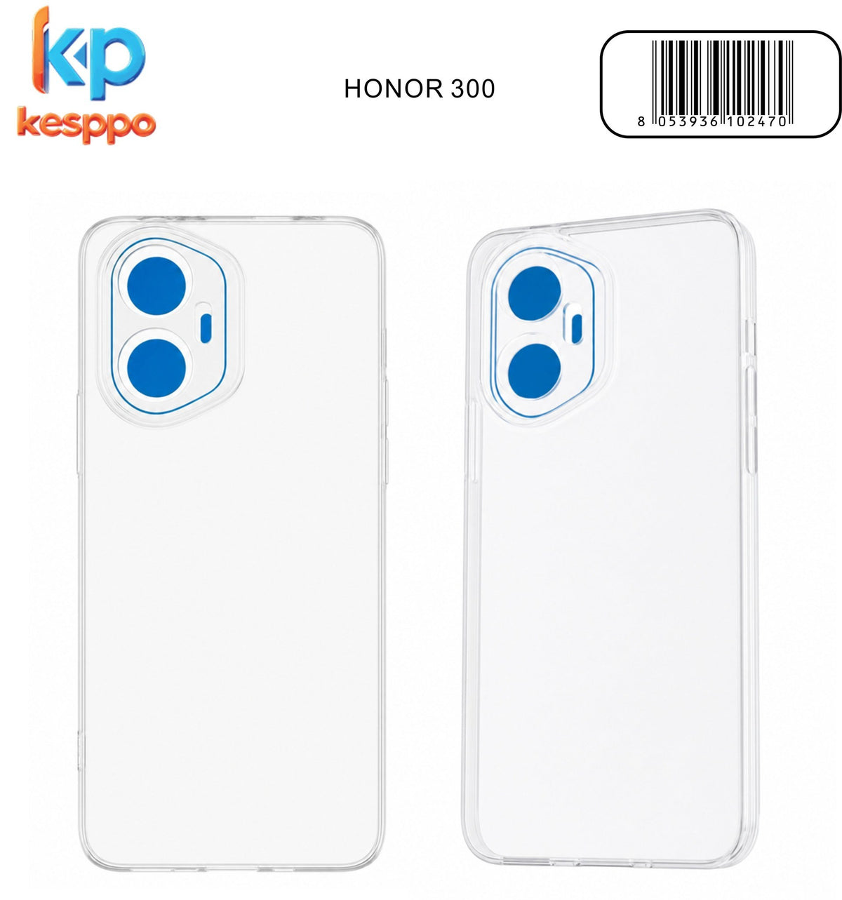 Custodia per Honor 300 – trasparente, in silicone, con aperture sagomate
