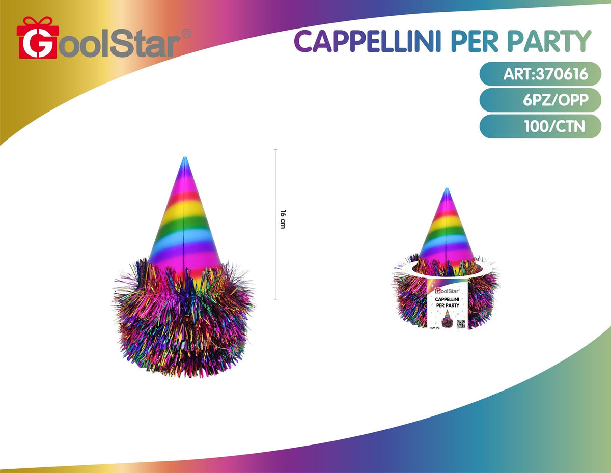 Cappellino iridescente con frange, 16 cm