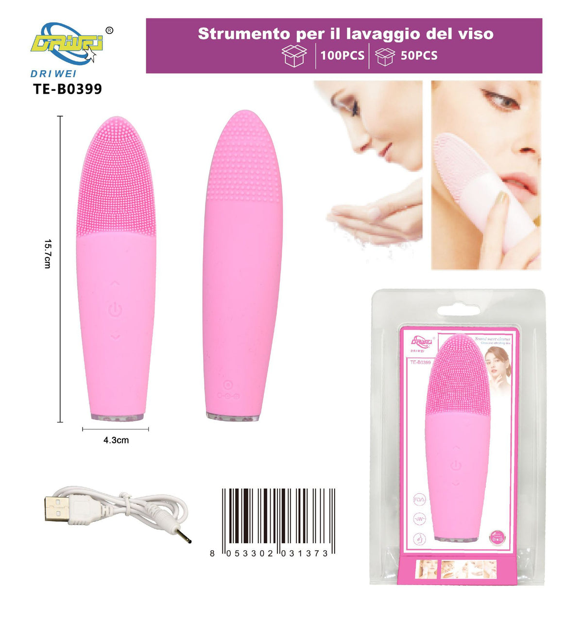 Spazzola per pulizia viso