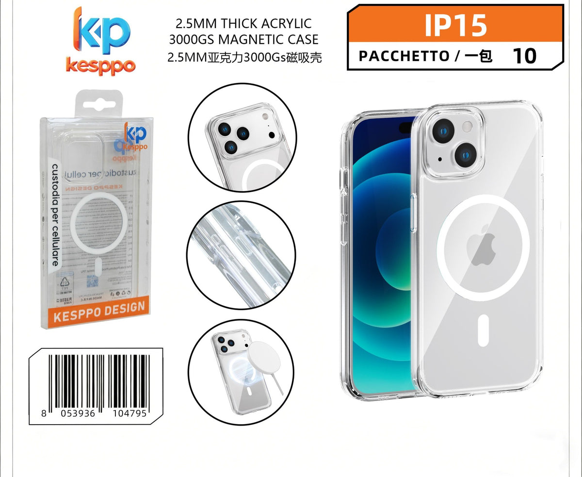 Custodia per iPhone 15 – magnetica, in acrilico