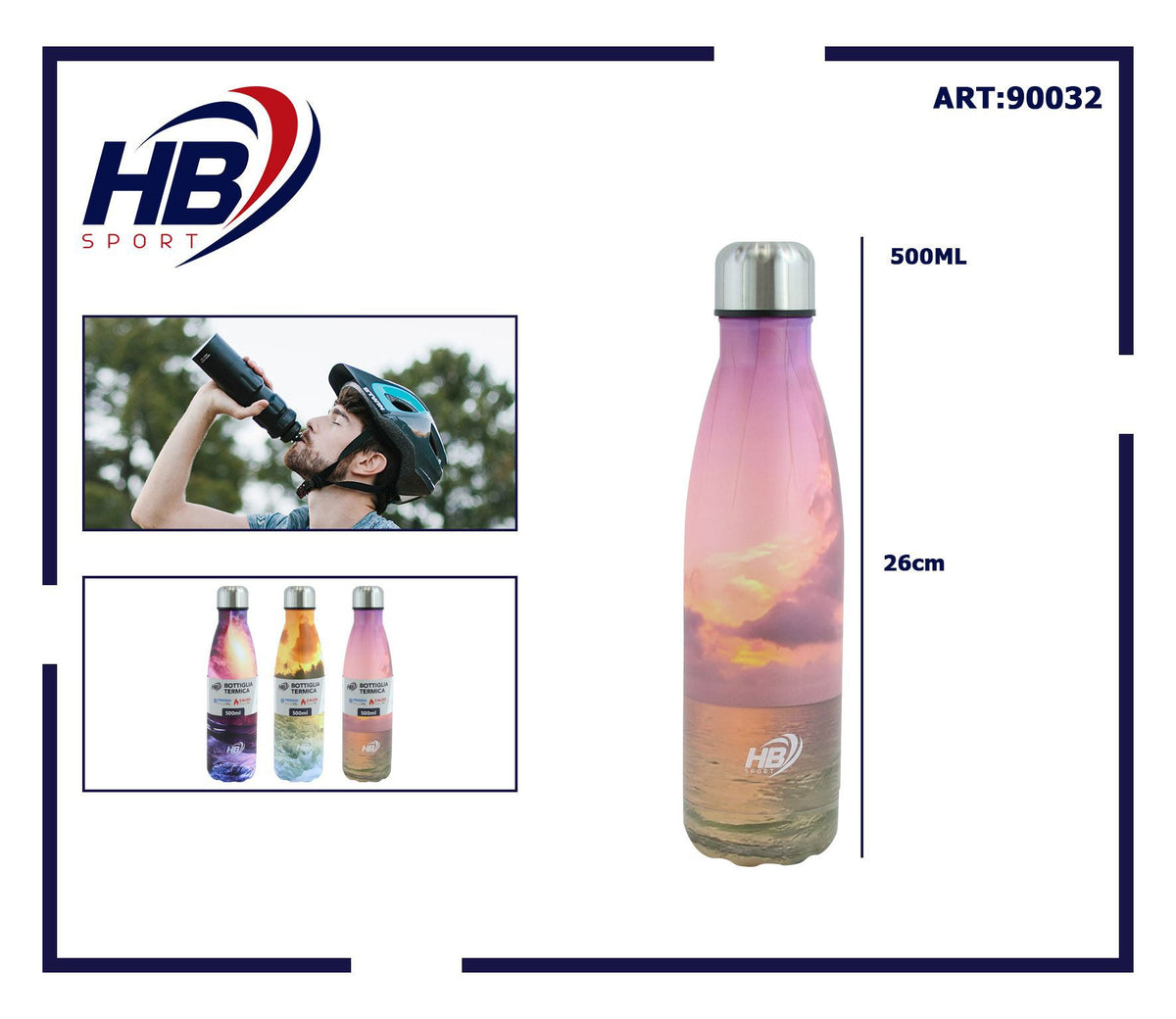 Bottiglia termica con paesaggio, 500 ml