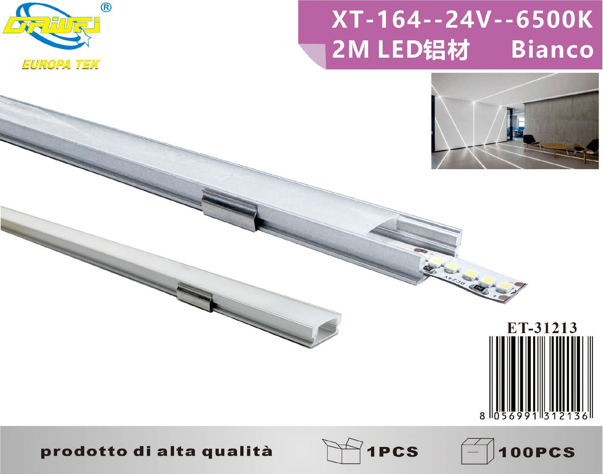 Lampada lineare con profilo in alluminio