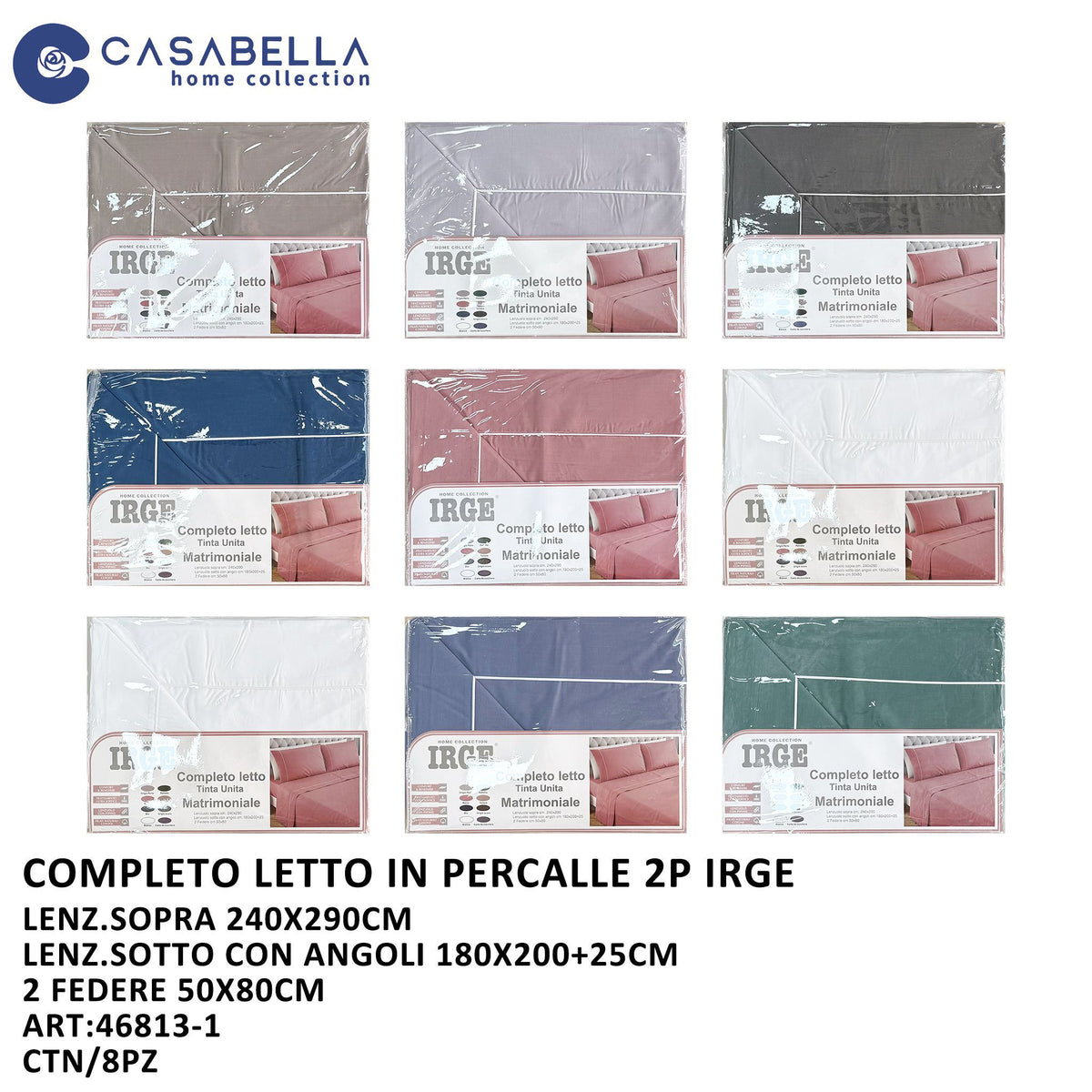 Completo Letto in Percalle 2P Irge
