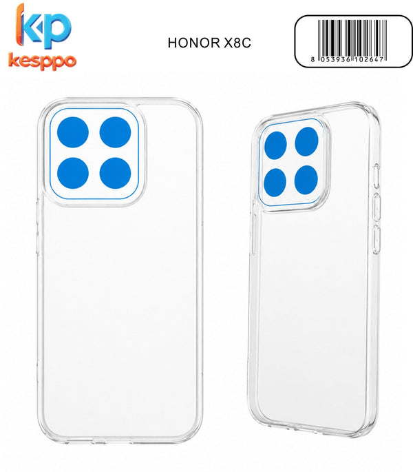 Custodia per Honor X8C – trasparente, in silicone, con aperture sagomate