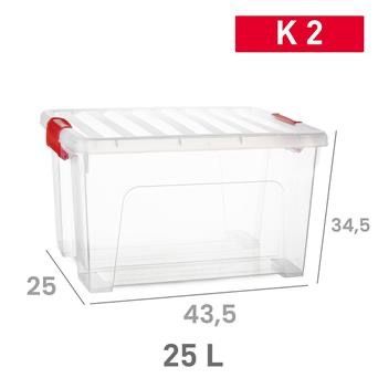 SCATOLA MULTIUSO KLIP N2 K3 PLASTICA 25L 34.5X43.5X25CM