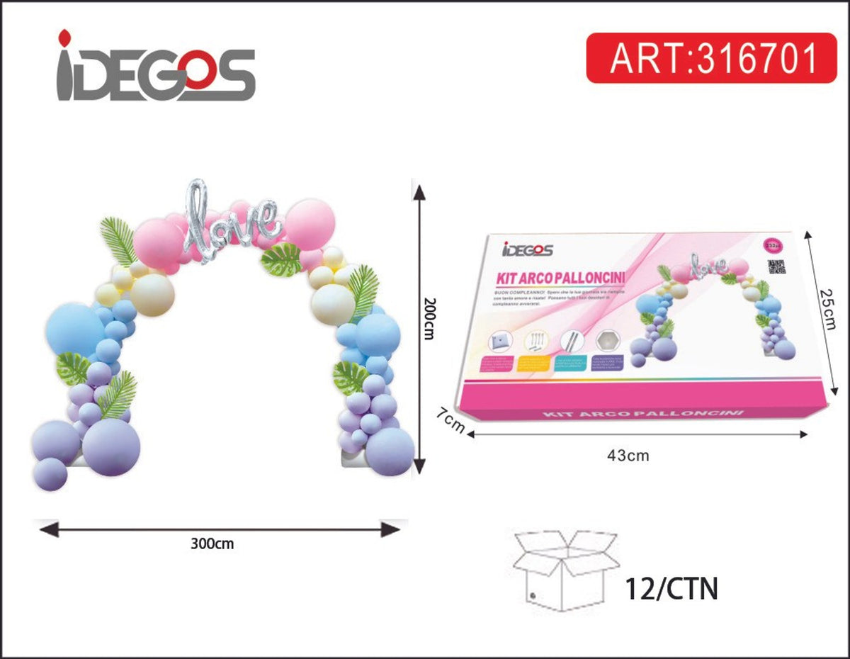 Kit arco palloncini love macaron