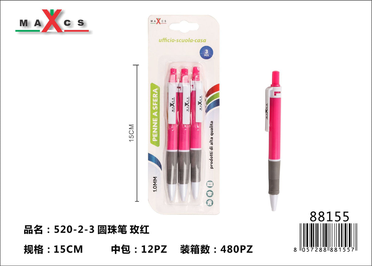 Penna a sfera 520-2-3, fucsia