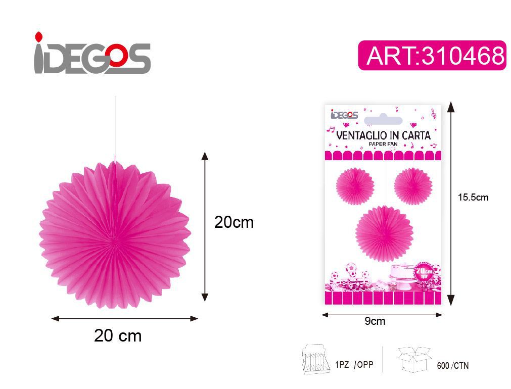Decorazione a ventaglio in carta a nido d’ape, forma girasole, magenta