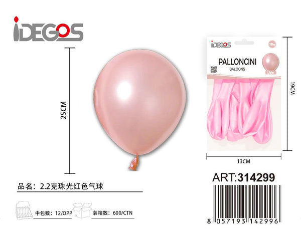 Palloncini perlato rosa 10pz 2.2g