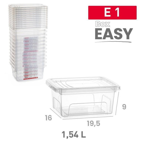 SCATOLA EASY 1.54L E1 PLASTICA TRASPARENTE 16X19X40.5CM