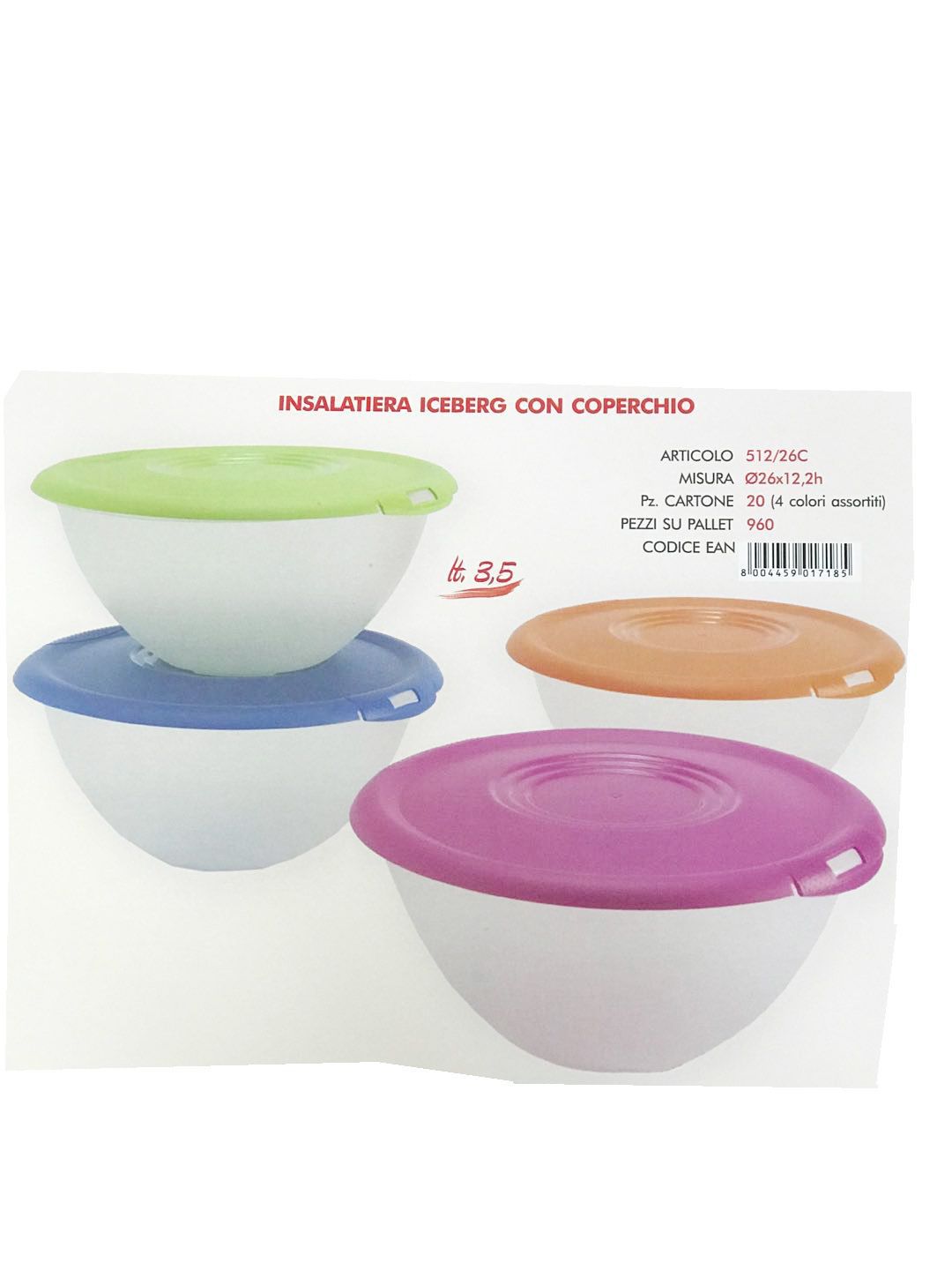 INSALATIERA CON COPERCHIO LT3.5