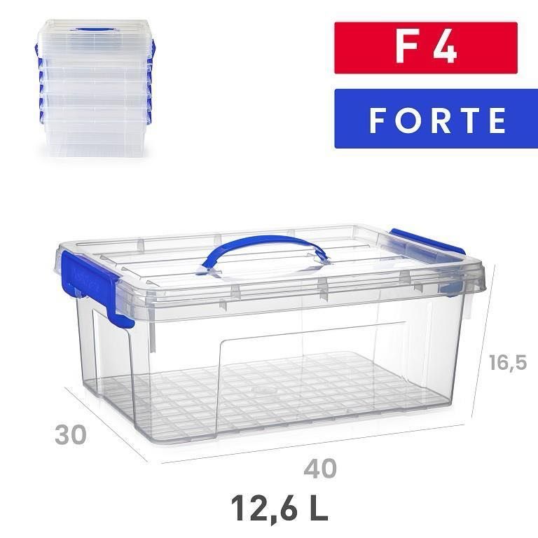 SCATOLA MULTIUSO PLASTICA FORTE F4 12.6LT TRASPARENTE
