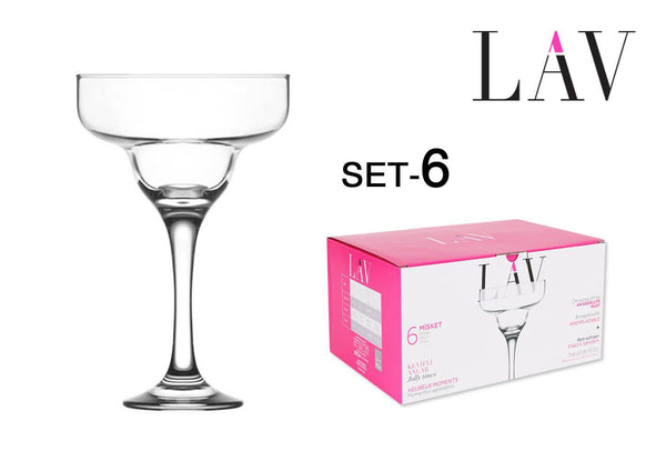 SET 6 BICCHIERI MARGARITA VETRO 300CC