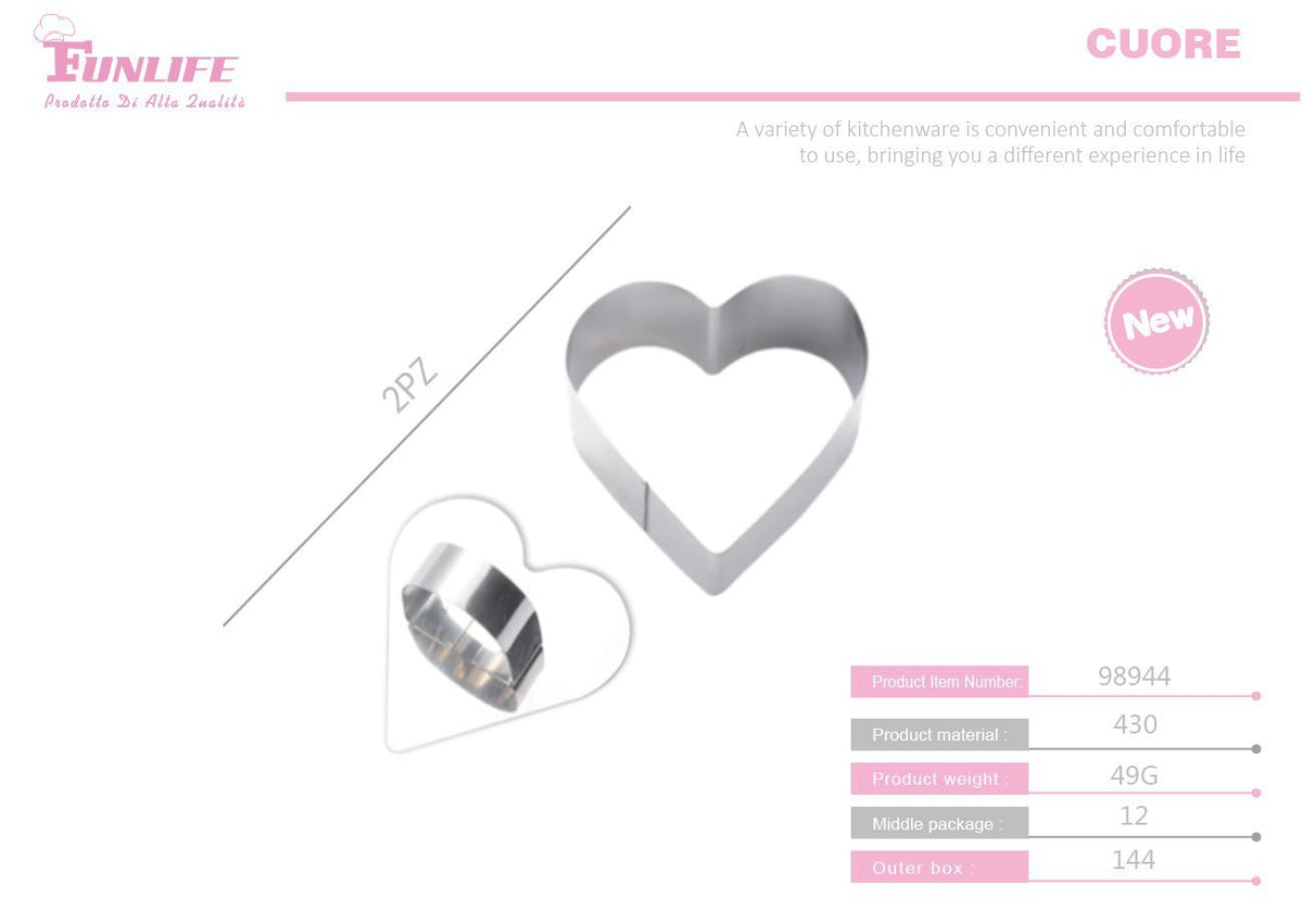Anello per mousse, forma cuore