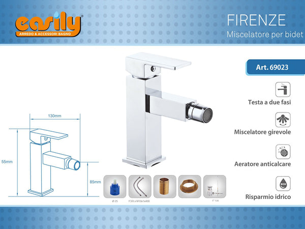 Miscelatore monocomando per bidet FIRENZE