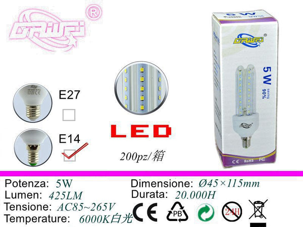 Lampadina LED a risparmio energetico — 5 W, E14