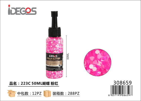 Colla con glitter a farfalla 223C, 50 ml