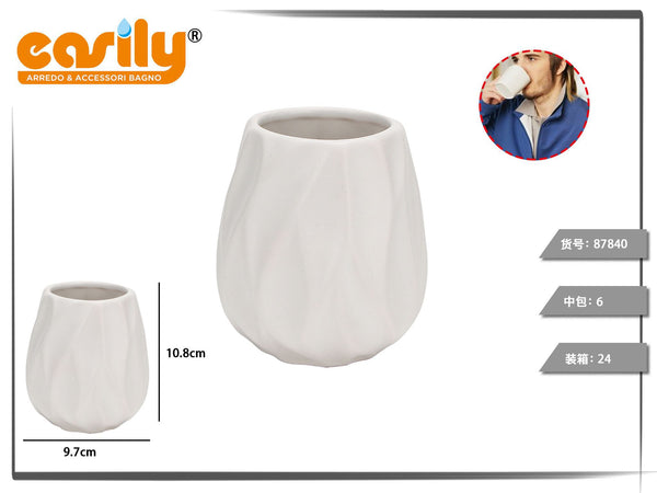 Bicchiere bagno in ceramica a onde