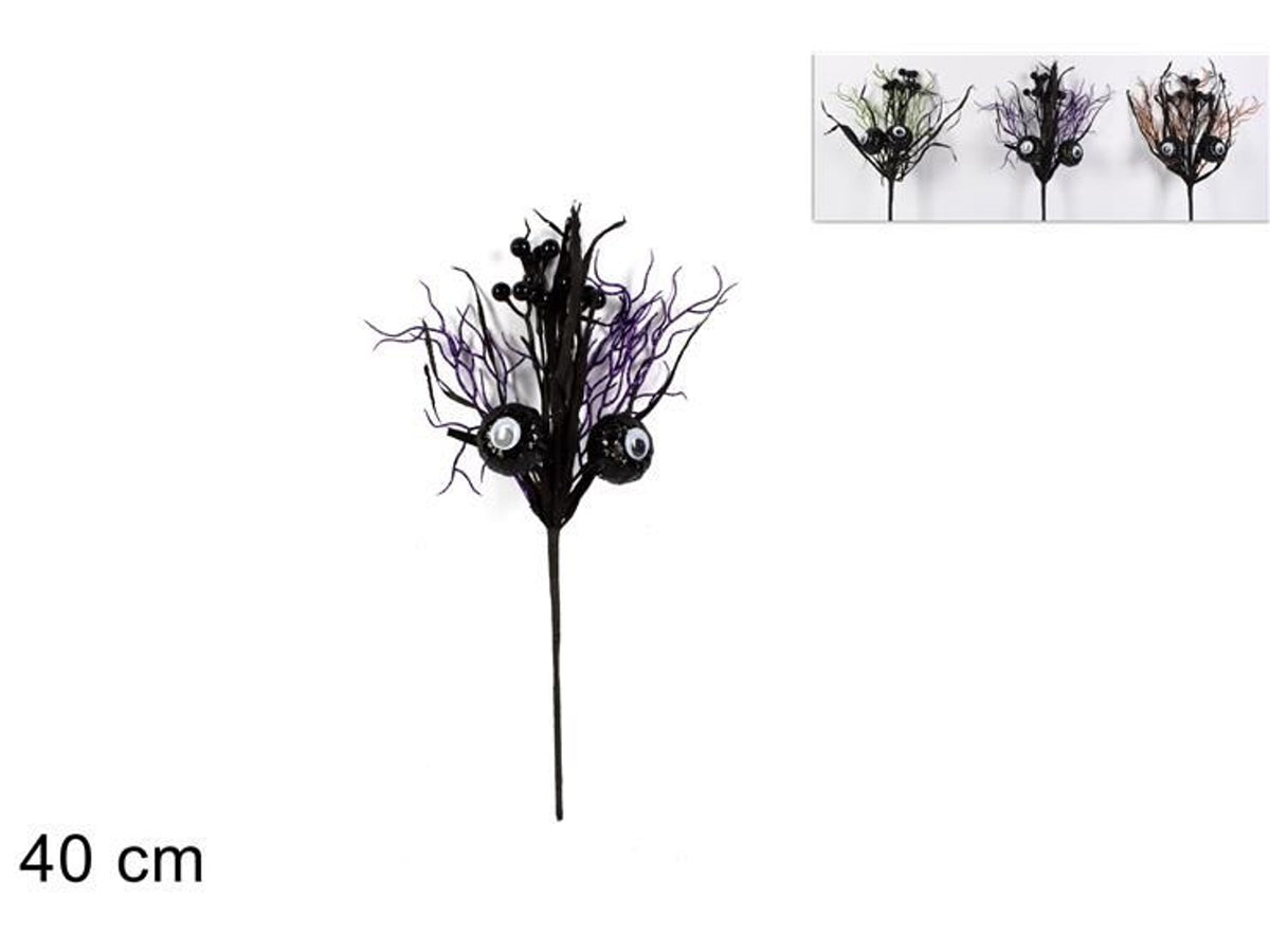 Ramo decorativo Halloween con occhi, 40 cm
