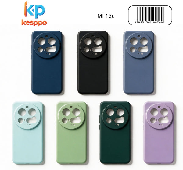 Custodia per Xiaomi 15 Ultra – a tinta unita, in silicone, con aperture sagomate