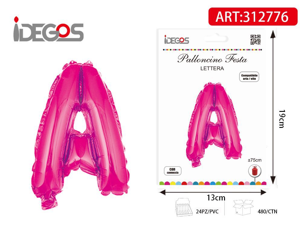 Palloncino foil fucsia a lettera, 75 cm