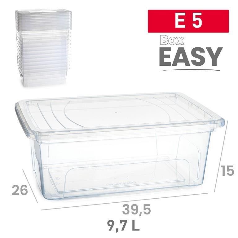 SCATOLA EASY 9.7L E5 PLASTICA TRASPARENTE 26X39.5X15CM
