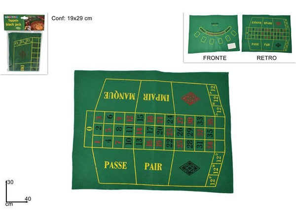 Tappeto da gioco roulette e blackjack, 30 × 40 cm