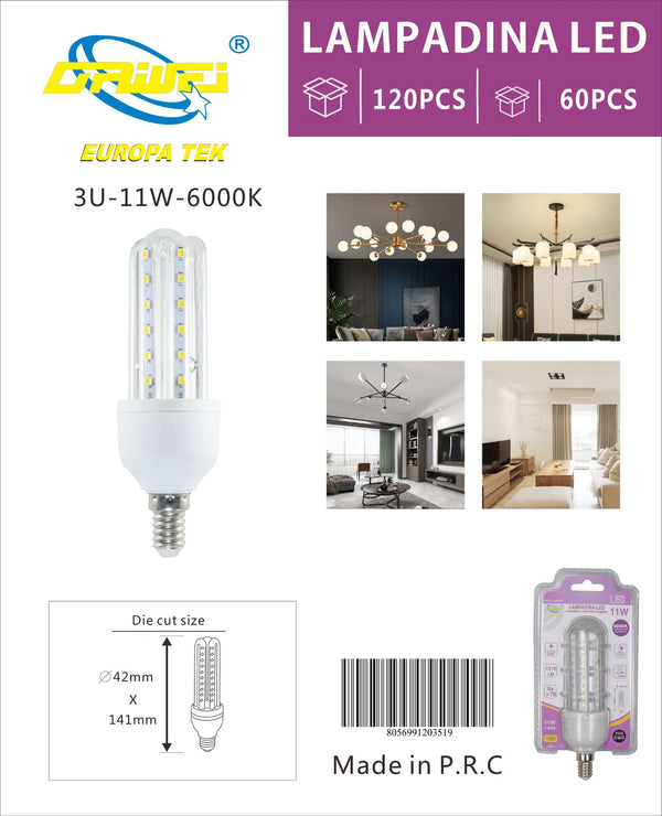 Lampadina LED a forma di U — 11 W, E14