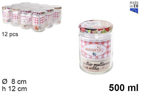 C.M BARATTOLO DI VETRO C/COPERCHIO FRUTTA 720ML