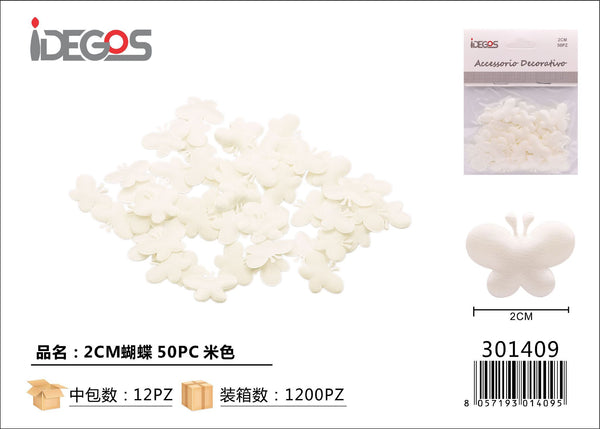 Farfalle decorative in tessuto, due formati e quattro colori