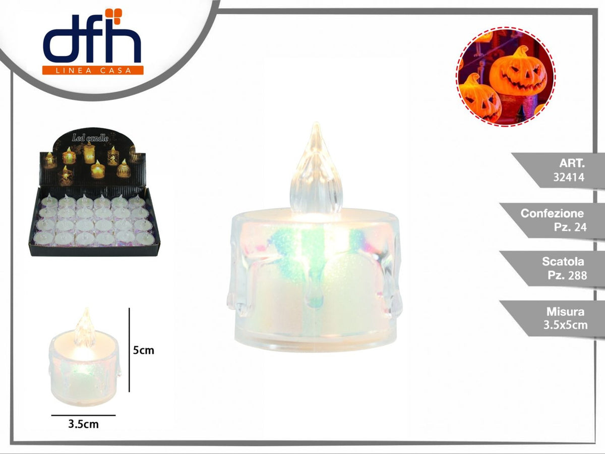 Candela LED decorativa iridescente, 5 cm