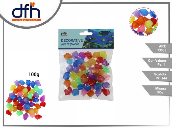 Pietre decorative colorate per acquario, 100 g