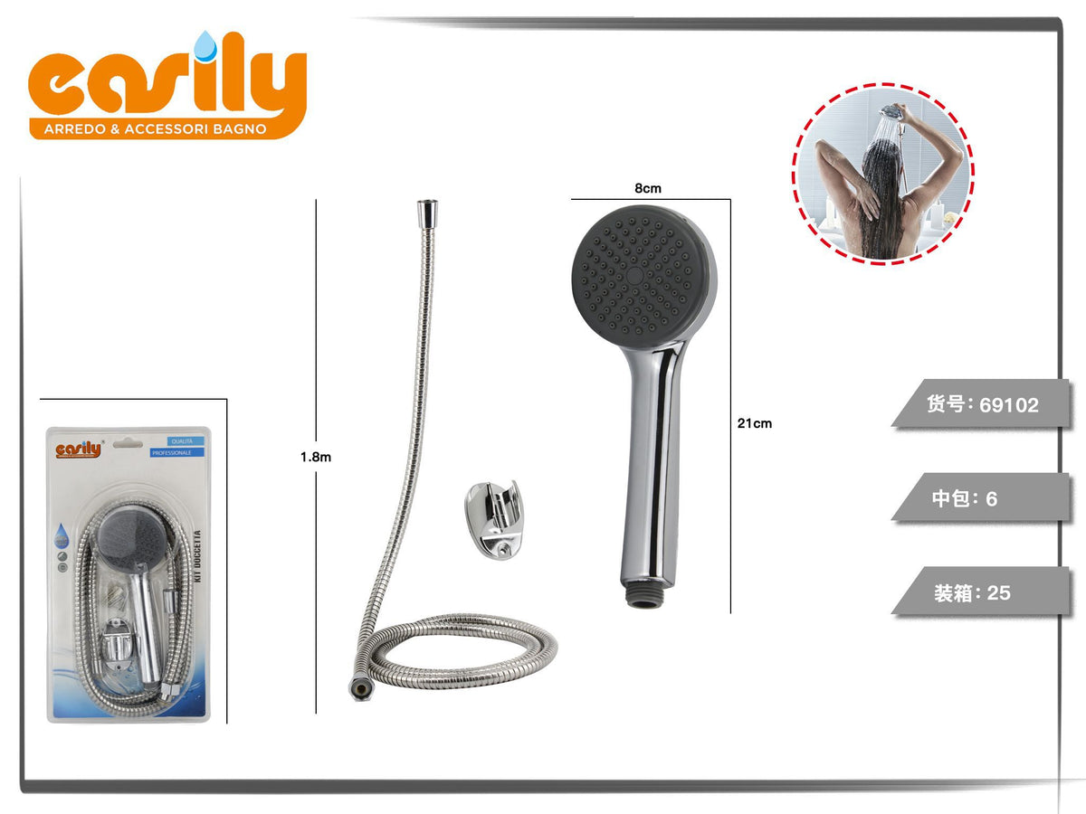 Kit doccetta con piastra scura a ugelli concentrici