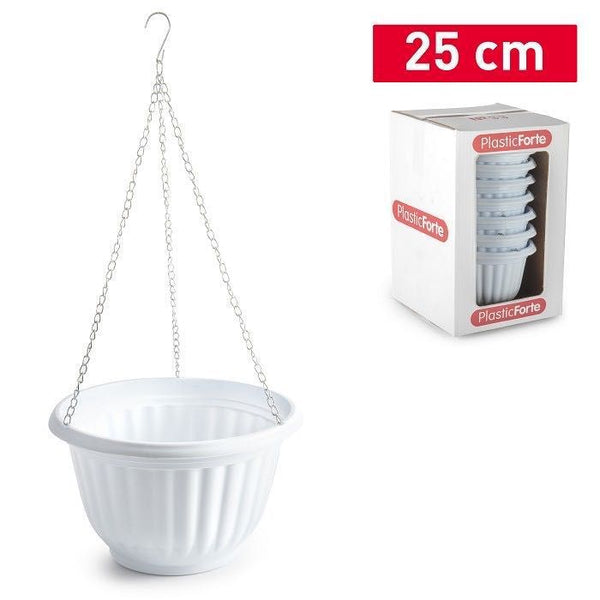 VASO PENDENTE 25CM 25X25X15.5CM BIANCO
